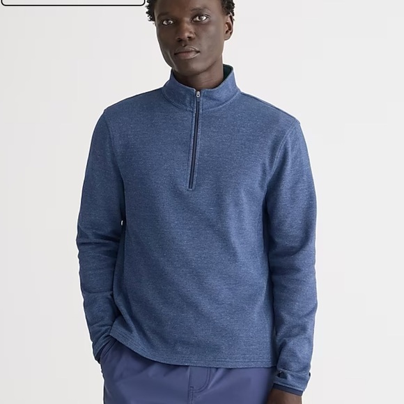J crew Performance half-zip pullover with COOLMAX® technology heather harbor - Picture 1 of 5